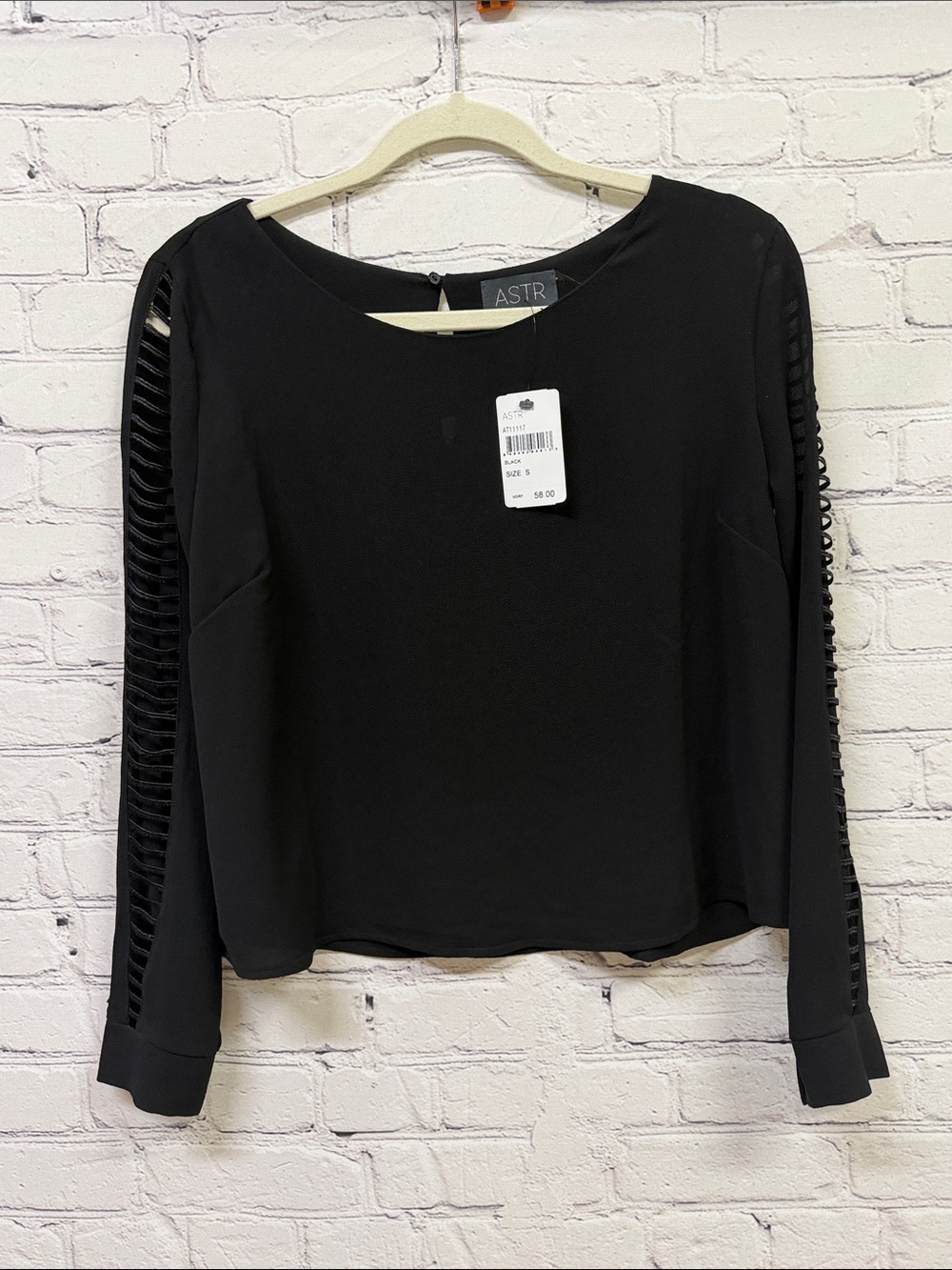 Astr Long Sleeve Cut Out ladder sleeve top